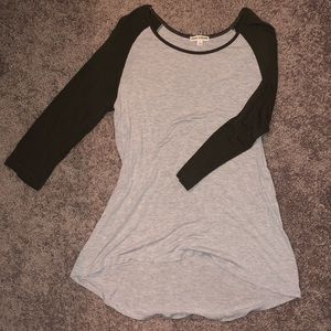 3/4 length Brown and Grey Sleeved Baseball T